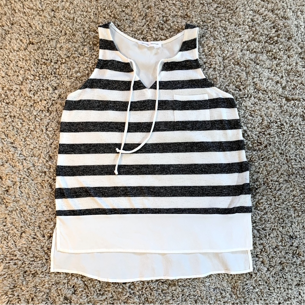 Melissa Nepton Black and White Striped Tank Top Women’s Size Medium